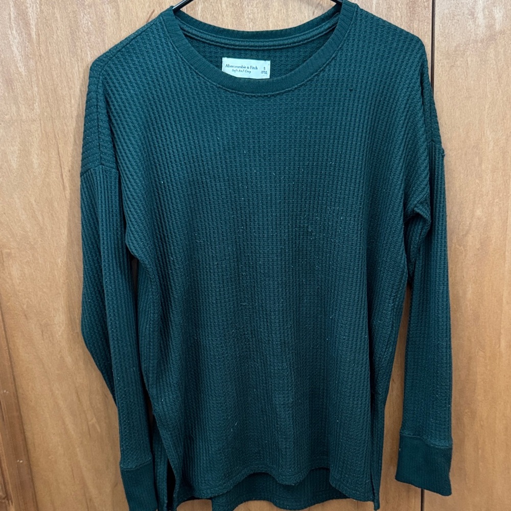 Abercrombie & Fitch Men's Dark Green Crewneck Sweater